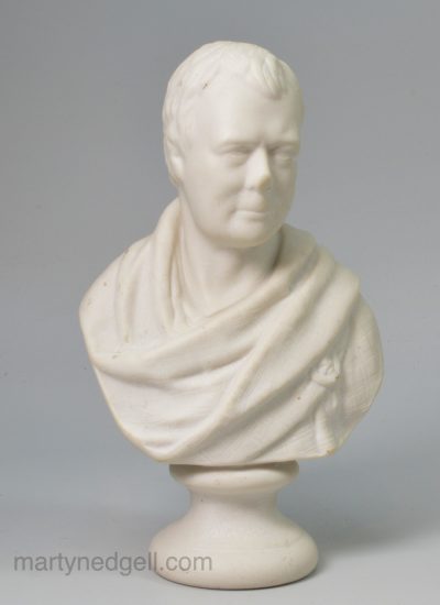 Small parian bust of Sir Walter Scott, circa 1870, William Goss Staffordshire