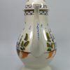 Pearlware pottery coffee pot decorated with high fired enamels under the glaze, Prattware, circa 1810