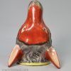 Staffordshire pearlware pottery fox head stirrup cup, circa 1820