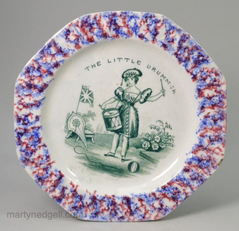 Pearlware pottery child's plate "THE LITTLE DRUMMER", circa 1820
