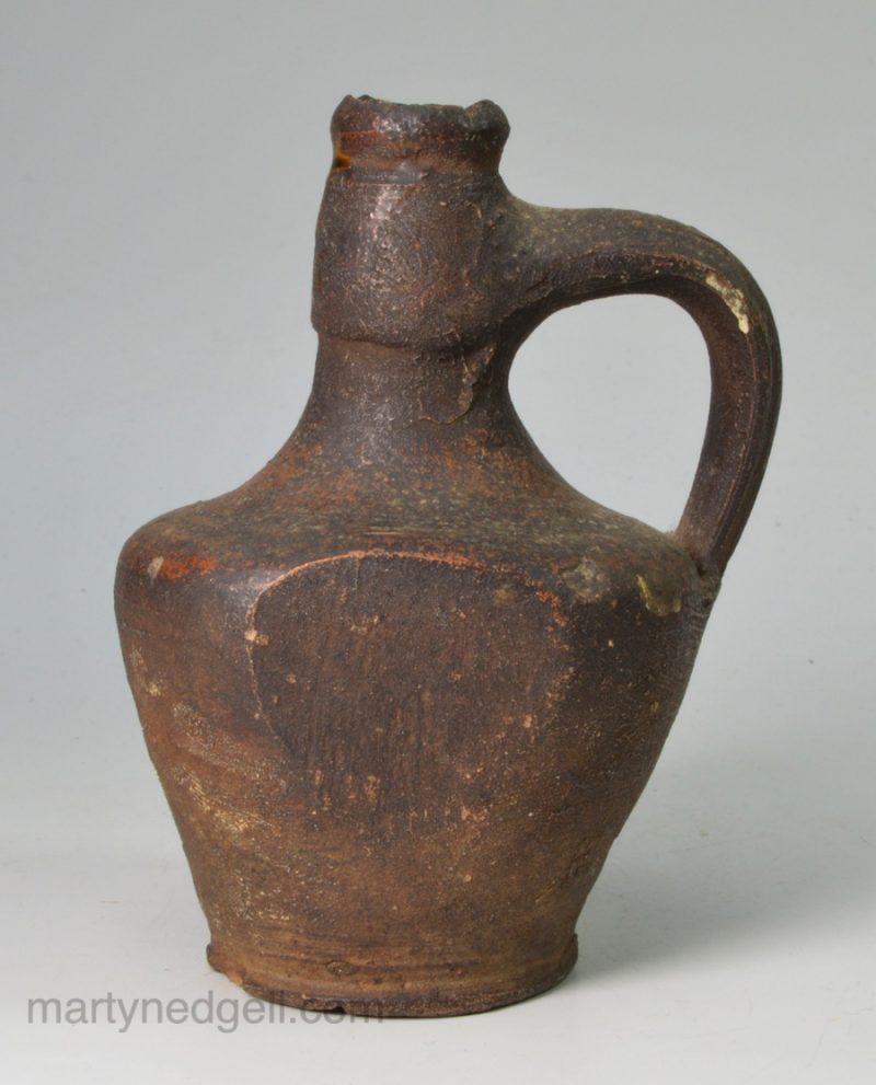 German saltglaze stoneware bottle, circa 17th century