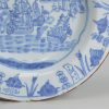 Liverpool delft soup plate painted with scene from the battle of Portobello, circa 1739