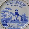 Pearlware pottery child's plate, circa 1820 "Art though my Pony"