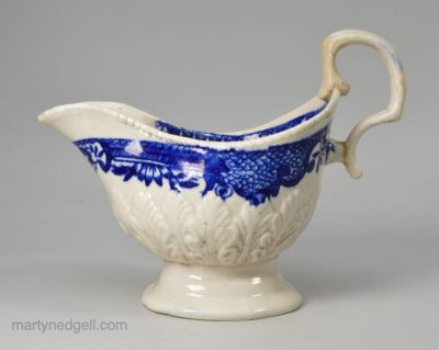 Liverpool porcelain sauce boat, circa 1780