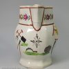 Pearlware pottery jug decorated with Farmers Arms, circa 1820