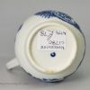 Small Worcester porcelain cream jug decorated with the Fence Pattern, circa 1780