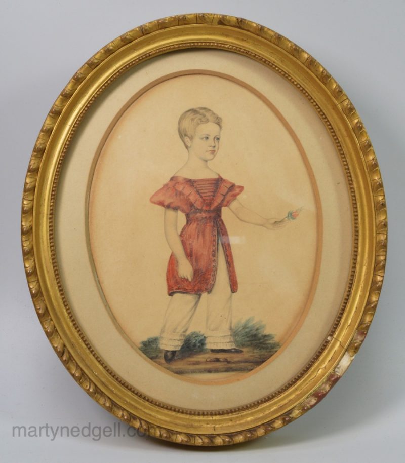 Watercolour of a young child, circa 1840