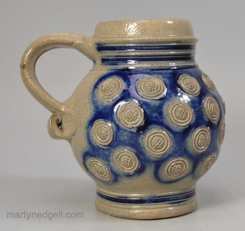 Small Westerwald saltglaze stoneware gorge, circa 1700