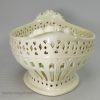 Creamware pottery pierced basket and stand, circa 1790