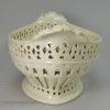 Creamware pottery pierced basket and stand, circa 1790