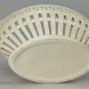 Creamware pottery pierced basket and stand, circa 1790