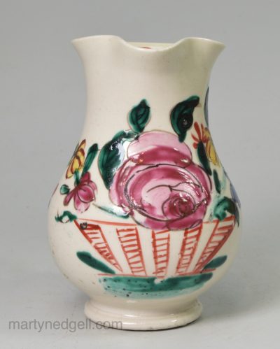 Staffordshire saltglaze stoneware cream jug, circa 1760