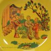 Canary yellow pottery soup plate, circa 1820