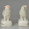 Pair of small Staffordshire porcelain sheep, circa 1850