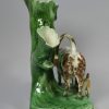 Pearlware pottery bull baiting spill vase, circa 1790, possibly Wood family Pottery