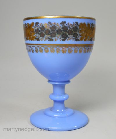 Bohemian opaque glass goblet, circa 1900