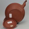 Large Staffordshire engine turned red stoneware punch pot, circa 1760