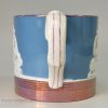 Pearlware pottery slip decorated mug with the Prince of Wales feathers, circa 1810, Possibly Wood & Caldwell Pottery
