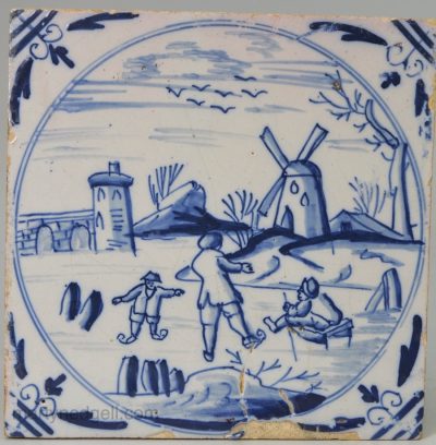 London delft tile, circa 1750