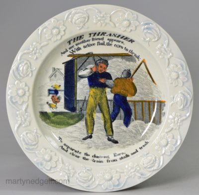 Pearlware pottery child's plate from the series "The Progress of the Quartern Loaf", circa 1820