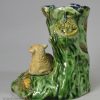 Staffordshire pearlware pottery sheep spill vase, circa 1820