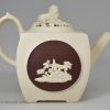 White stoneware teapot with reticulated lid, circa 1790 John Turner, Staffordshire