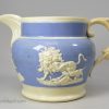 Pearlware pottery jug decorated with blue slip, circa 1830