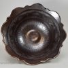 Derbyshire dark brown saltglaze stoneware footed bowl, circa 1860