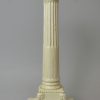 Creamware pottery corinthian column candlestick, circa 1780