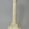 Creamware pottery corinthian column candlestick, circa 1780
