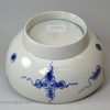 Pearlware pottery bowl painted in blue with a dragon after the Chinese, circa 1790