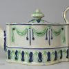 A set of pearlware pottery teapot, sugar pot and cream jug, circa 1800