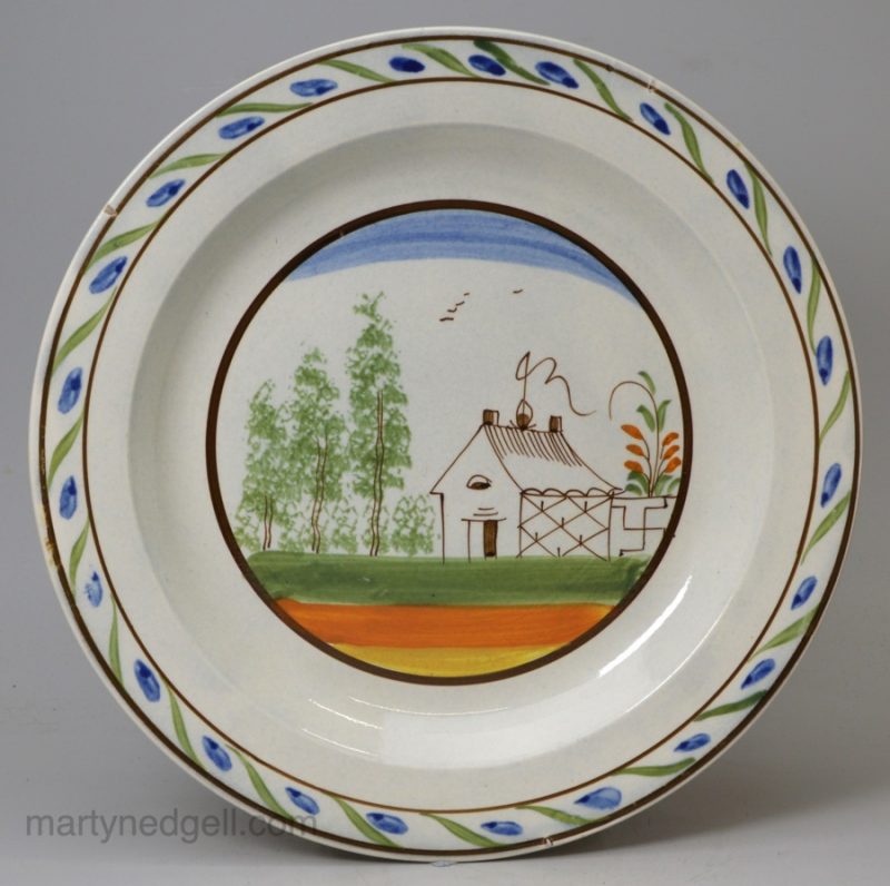 Prattware pottery plate, circa 1820