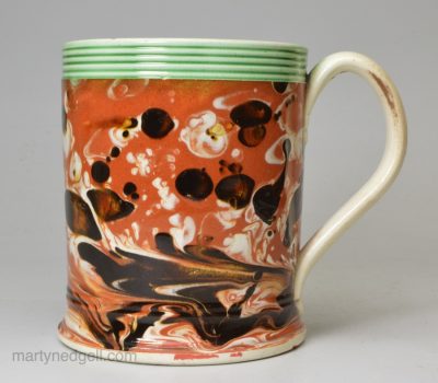 Mocha ware mug on a pearlware pottery body, circa 1820