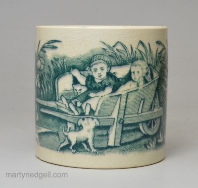Pearlware pottery child's mug, circa 1840