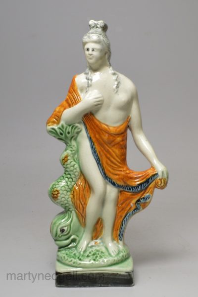 Prattware pottery figure of Venus, circa 1800