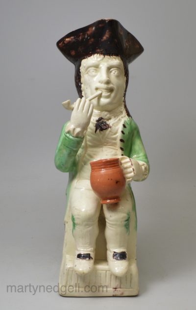 Creamware pottery Thin Man toby jug, circa 1770