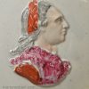 Pearlware pottery plaque moulded with the head of George III, circa 1800