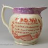 Pearlware pottery jug commemorating Henry Hunt the British Radical, circa 1819