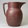 Reddish brown dry bodied stoneware jug, circa 1800 Hollins, Staffordshire