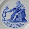 Pearlware pottery commemorate child's plate George III and the Bible, circa 1815