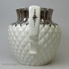 Pearlware pottery jug moulded as pineapple and decorated with silver lustre, circa 1820