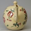 Creamware pottery teapot, circa 1770, Cockpit Hill Pottery, Derby