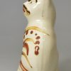 Creamware pottery cat with slip decoration, circa 1790 probably Bovey Tracey Pottery