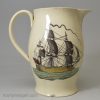 Creamware pottery jug 'COME BOX THE COMPASS', circa 1790