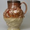 Mortlake salt glaze stoneware jug, circa 1790