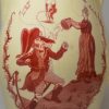 Creamware pottery jug printed in red with Napoleonic cartoons, circa 1803