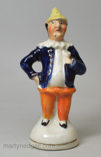Staffordshire pottery 'Punch' pepper pot, circa 1860