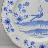 Large Liverpool delft plate painted in blue, circa 1760