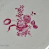 Chinese porcelain soup plate decorated with magenta enamels, circa 1770